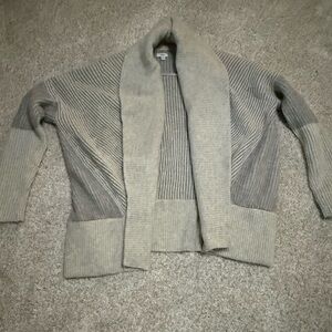 Vince Two-Tone Gray Wool and Cashmere Women's Cardigan